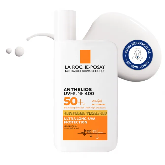 La Roche Posay Soins Solaires|Protection Solaire Visage>Anthelios Fluide Invisible Avec Parfum SPF50+