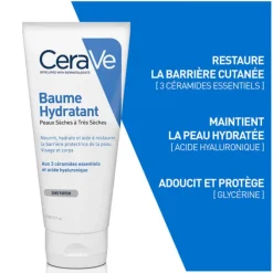 CeraVe Soins Hydratants|Crèmes De Jour|Baume Hydratant Visage et Corps