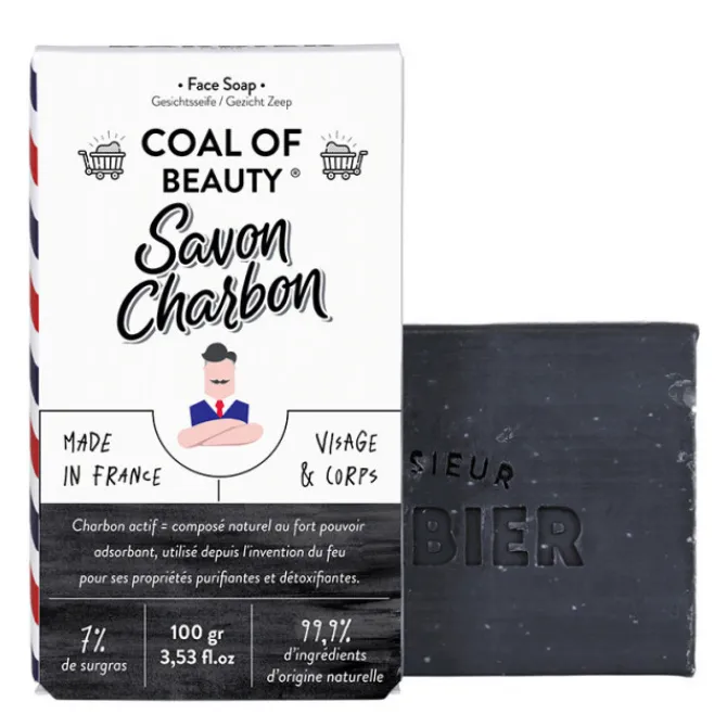 Homme Monsieur Barbier Soin Visage Hommes|Coal of Beauty Savon Purifiant Naturel
