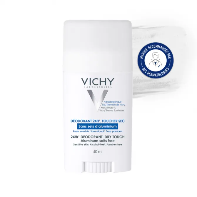 Vichy Déodorants|Déodorant>Déodorant 24H en Stick Actif Anti-Odeur d'Origine Naturelle