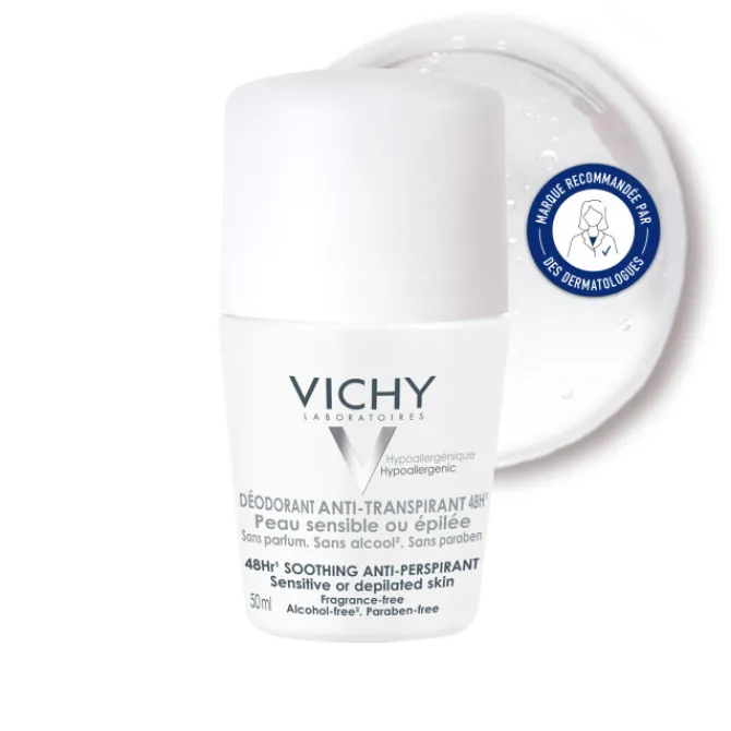 Vichy Déodorants|Déodorant>Déodorant Roll-On Anti-Transpirant 48h
