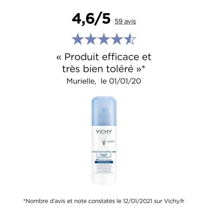 Vichy Déodorants|Déodorant>Déodorants format Aérosol Minéral 48H