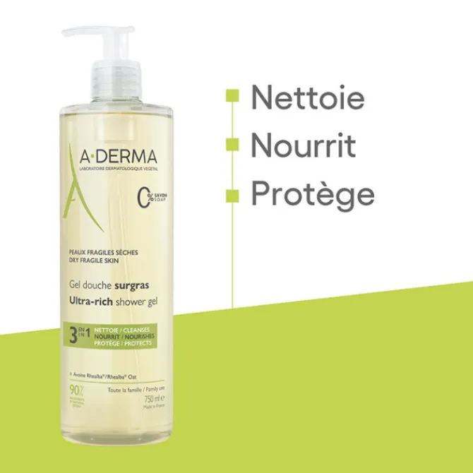 A-derma Douche & Bain|Démaquillants & Nettoyants>Gel Douche Surgras Nourrissant