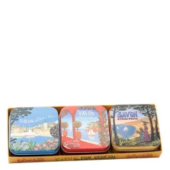 La Savonnerie de Nyons Savon Solide|Bain & Douche>Lot de 3 Boites à Savon "Côte d'Azur"