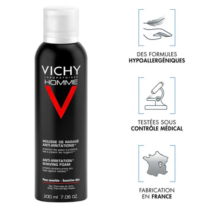 Vichy Rasage & Épilation|Soins Hommes>Mousse à raser Anti-Irritations