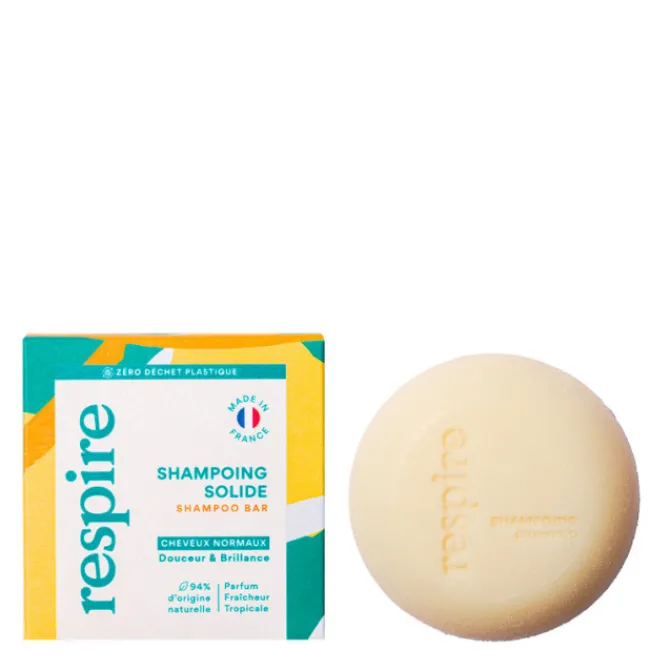 Respire Cheveux Normaux / Tous Types|Shampooing Solide>Shampoing Solide Naturel Fraîcheur Tropicale